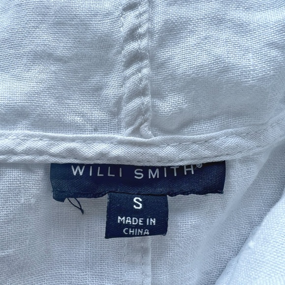 Willi Smith jacket size Small white linen hood coat - Picture 6 of 7